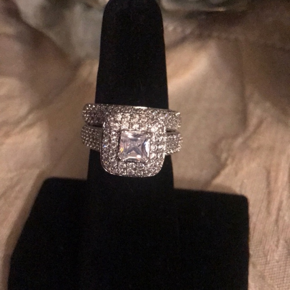 HurrySale! luxury 925 Sterling Silver Ring Set